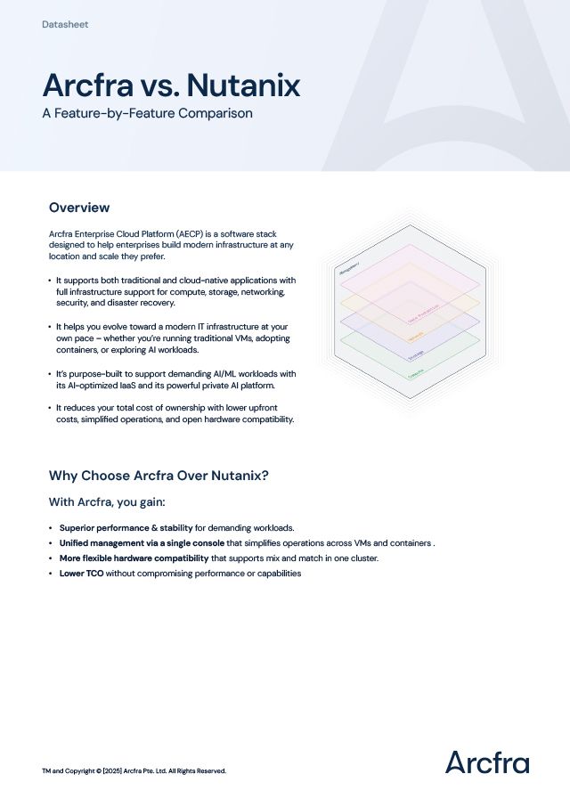 Arcfra vs. Nutanix Datasheet