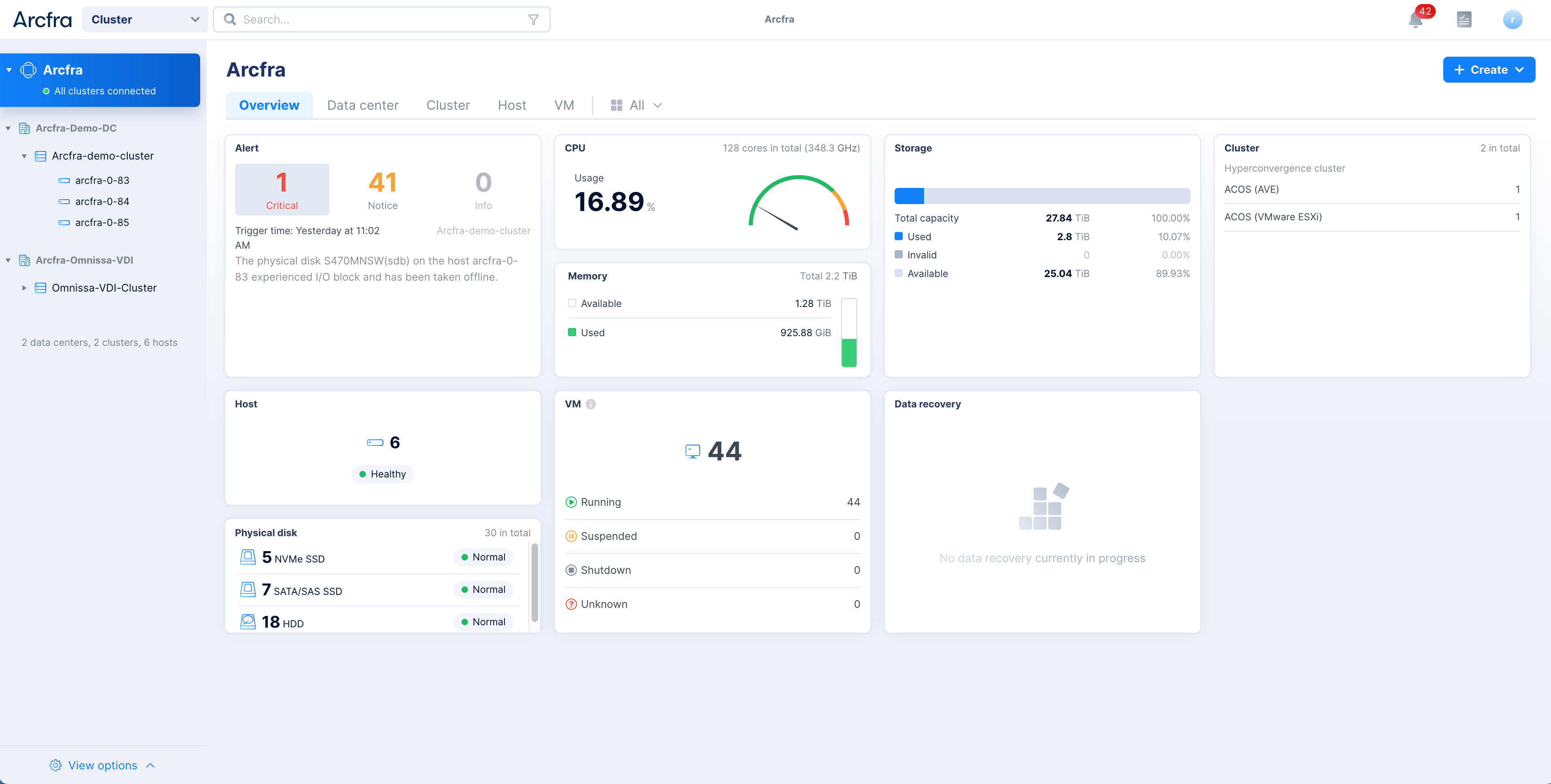 Accessing the management console | quick start guide | Arcfra Docs