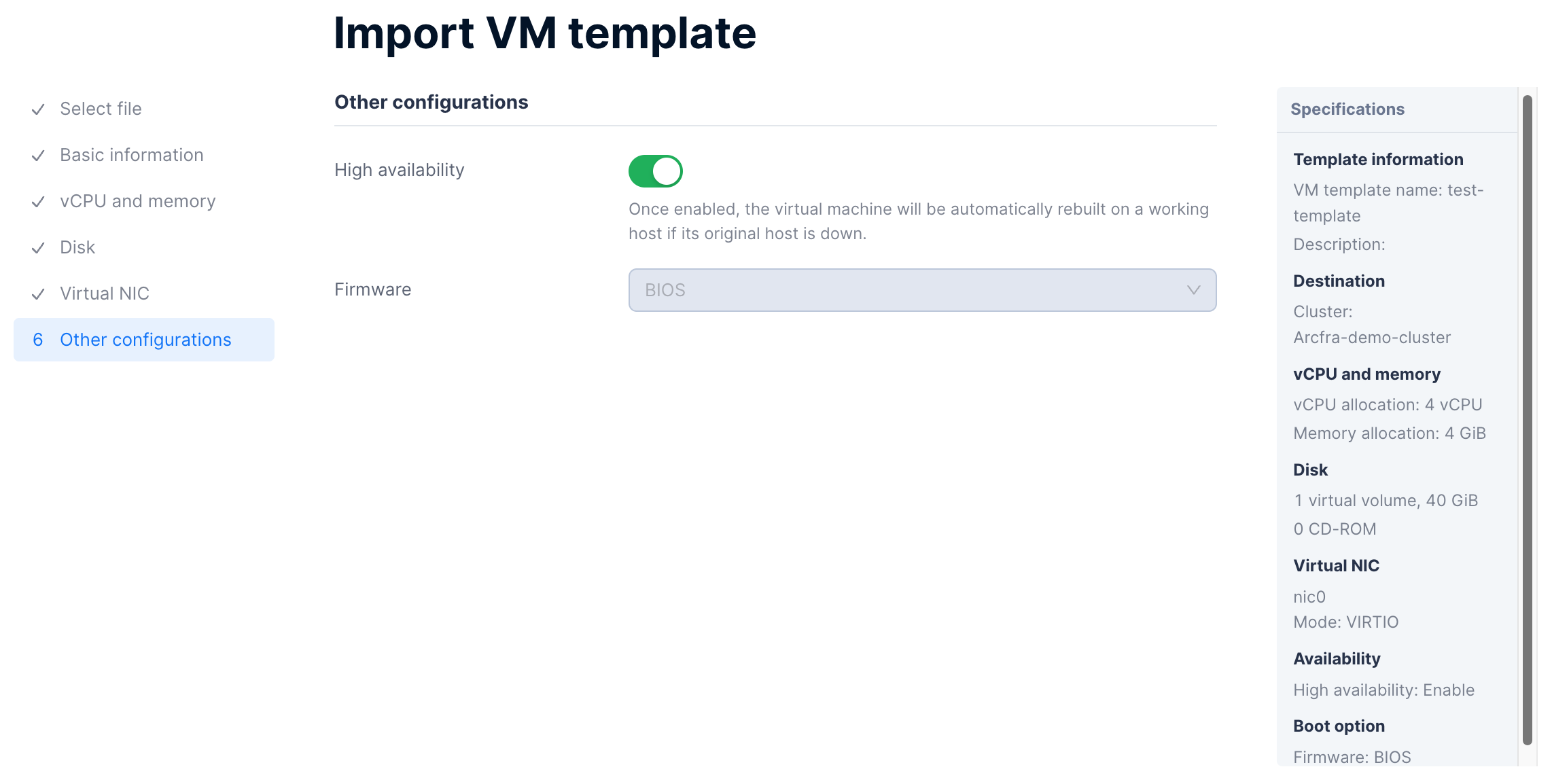 Prepare your virtual machine template | quick start guide | Arcfra Docs