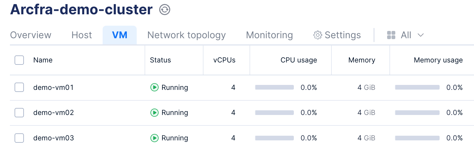 Creating your virtualization workload | quick start guide | Arcfra Docs