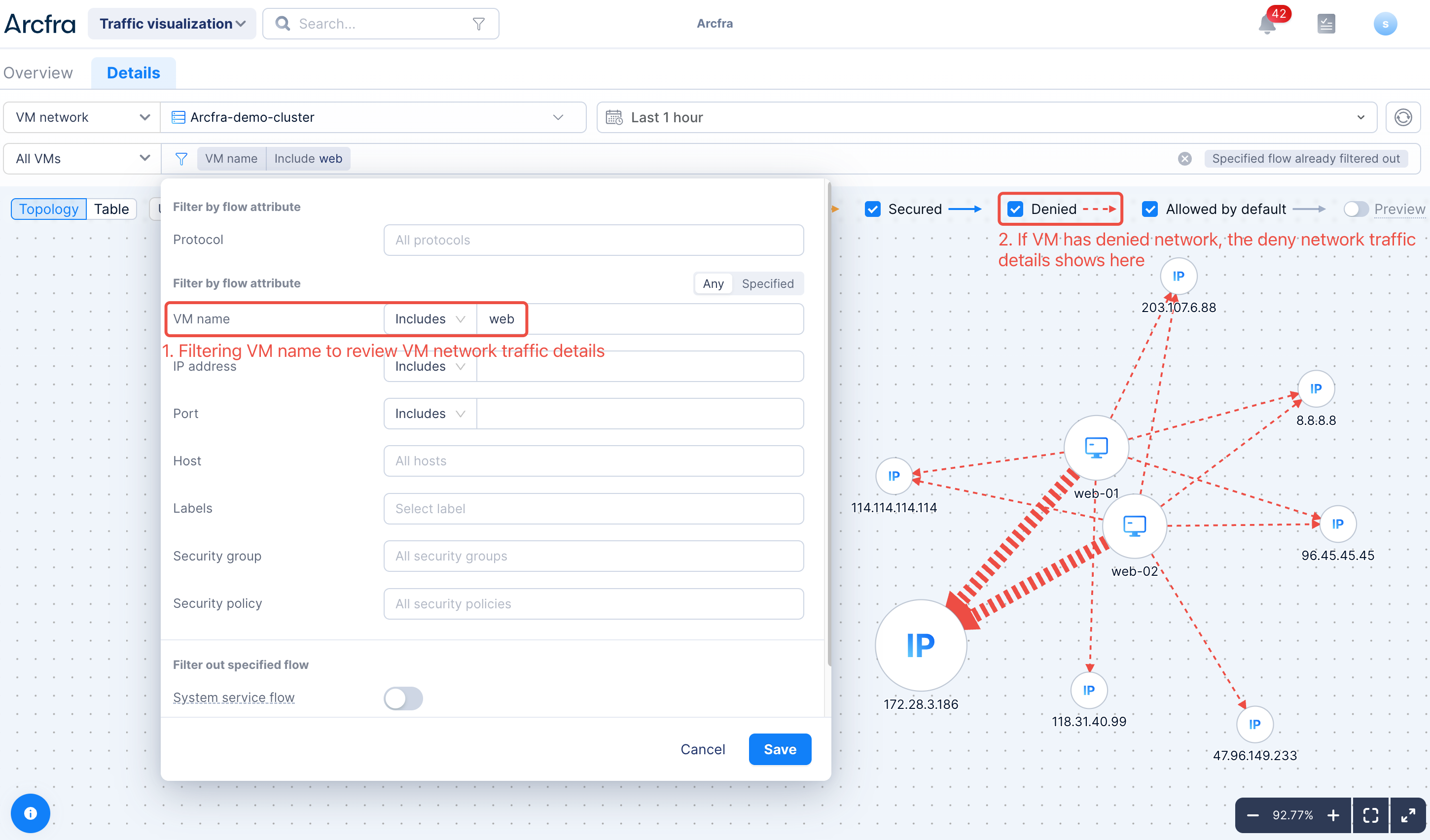 Traffic visualization | quick start guide | Arcfra Docs