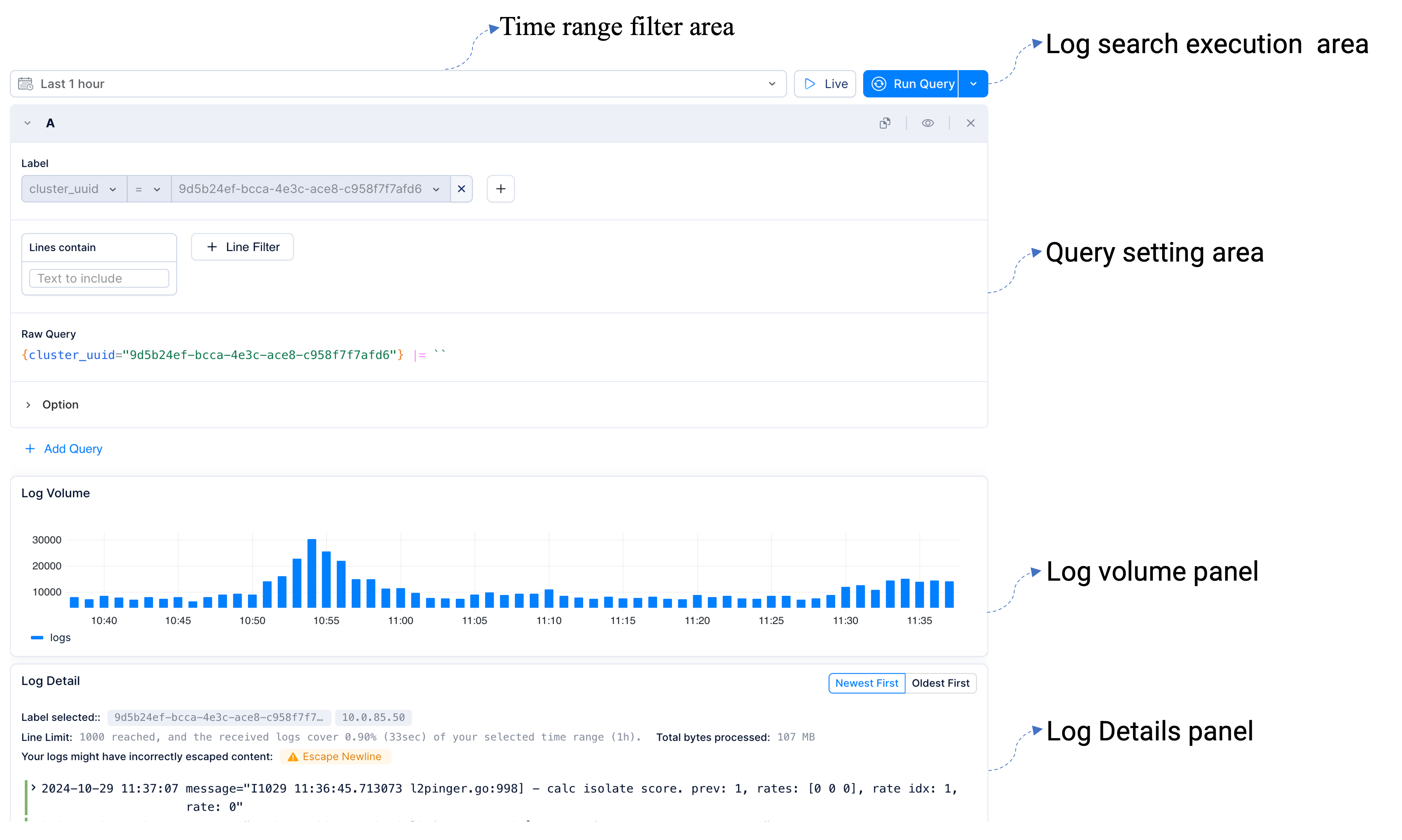 Searching for logs | Managing Arcfra Cloud Operating System clusters ...